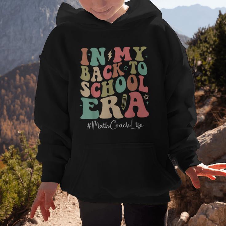 Math Coach In My Back To School Era Women Groovy Graphic Kid Hoodie Math Coach In My Back To School Era Women Groovy Graphic Kid Hoodie