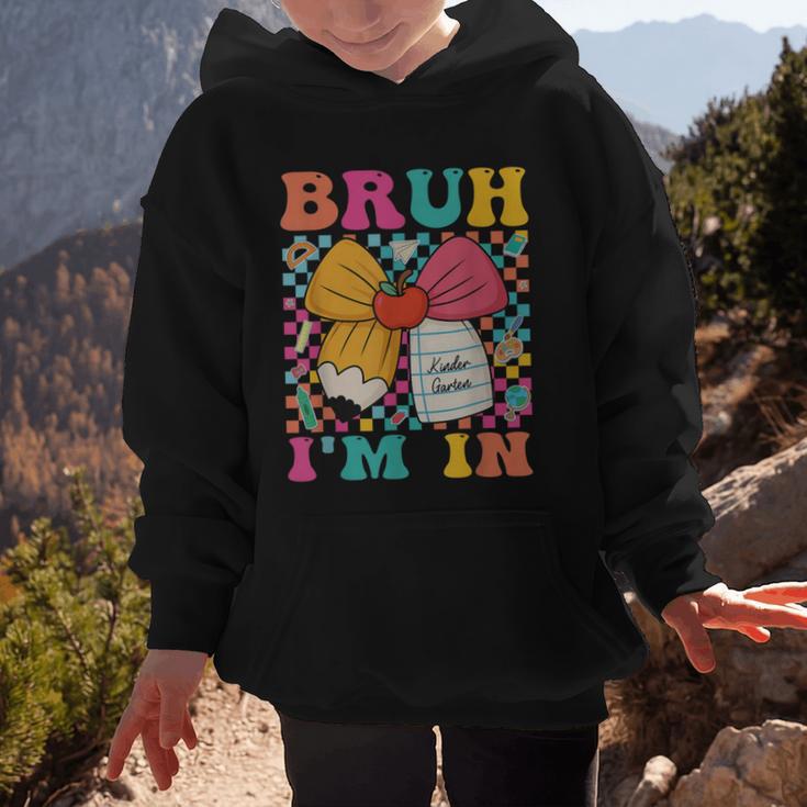 Pencil Bow Bruh I'm In Back To School Kindergarten Graphic Kid Hoodie Pencil Bow Bruh I'm In Back To School Kindergarten Graphic Kid Hoodie
