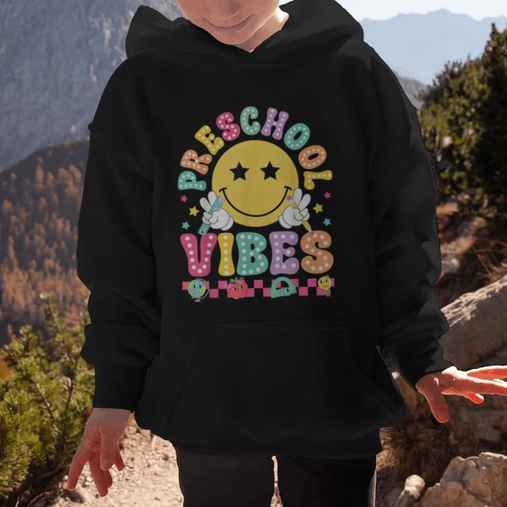 Preschool Vibes Smile Face Back To School Kinder Girls Kids Graphic Kid Hoodie