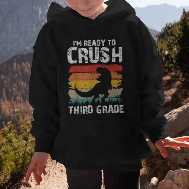 Ready Crush Third 3rd Grade Dinosaur Back To School Boys Graphic Kid Hoodie Ready Crush Third 3rd Grade Dinosaur Back To School Boys Graphic Kid Hoodie