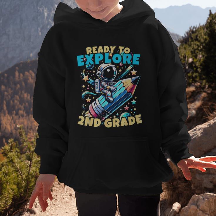 Ready To Explore 2nd Grade Kids Astronaut Back To School Graphic Kid Hoodie