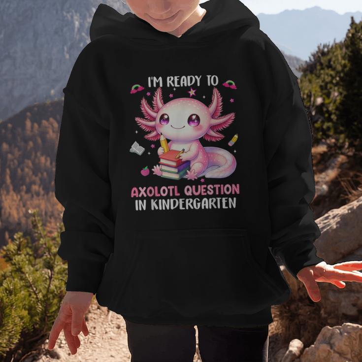 Ready To Kindergarten Axolotl Questions Back To School Girls Graphic Kid Hoodie Ready To Kindergarten Axolotl Questions Back To School Girls Graphic Kid Hoodie