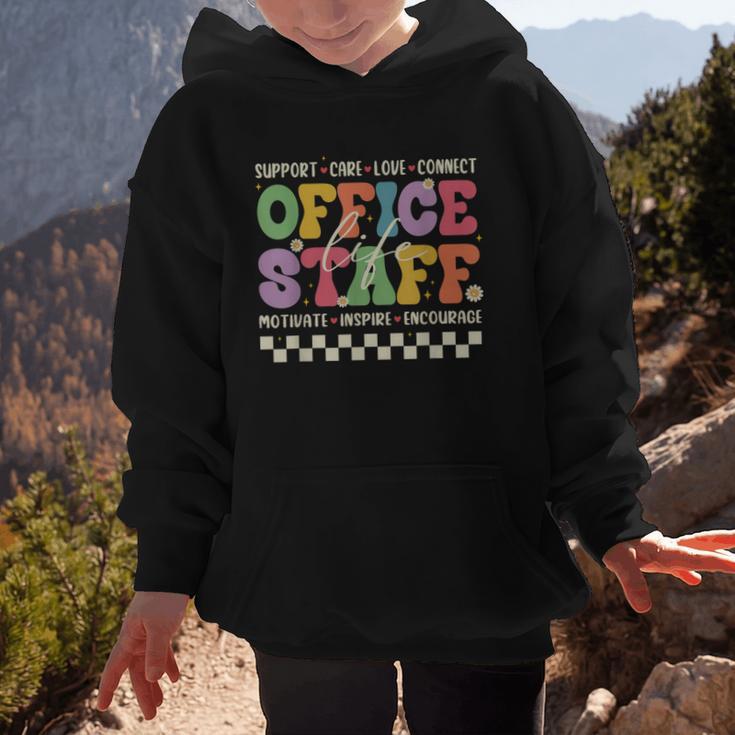 Retro Groovy Office Staff Life Flowers Back To School Graphic Kid Hoodie Retro Groovy Office Staff Life Flowers Back To School Graphic Kid Hoodie