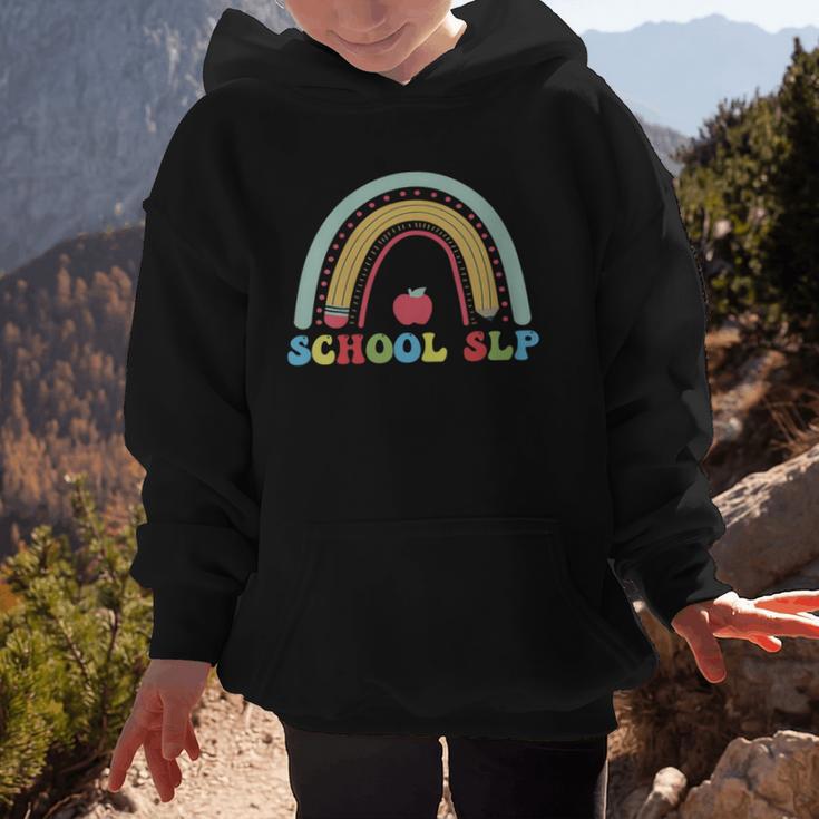 School SLP Rainbow Pencil Back To School Appreciation Graphic Kid Hoodie School SLP Rainbow Pencil Back To School Appreciation Graphic Kid Hoodie