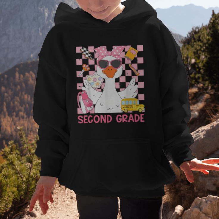 Silly Goose Second Grade Back To School Coquette Girly Graphic Kid Hoodie
