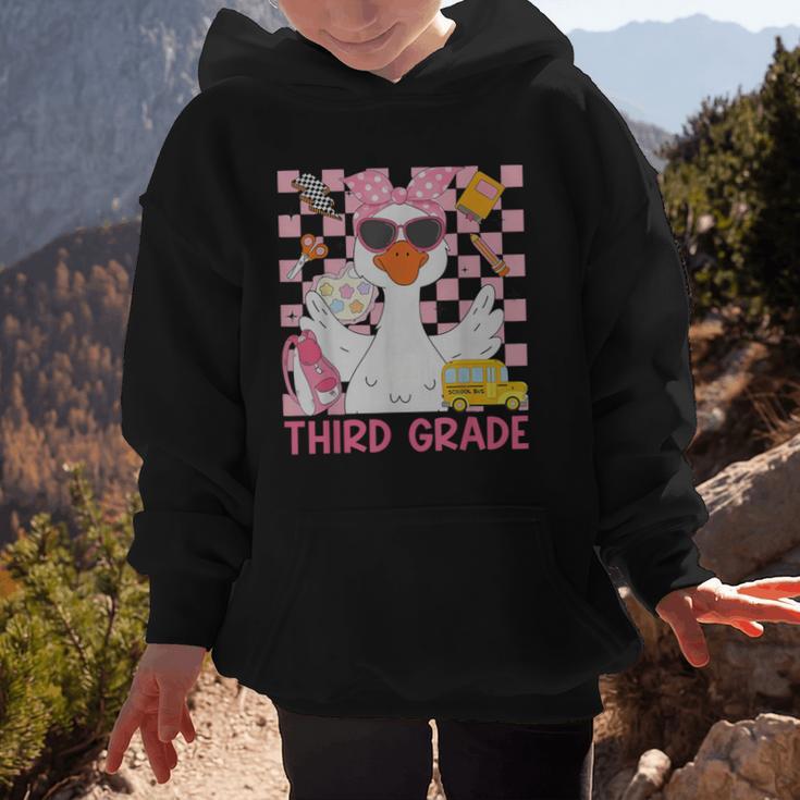 Silly Goose Third Grade Grade Back To School Coquette Girly Graphic Kid Hoodie