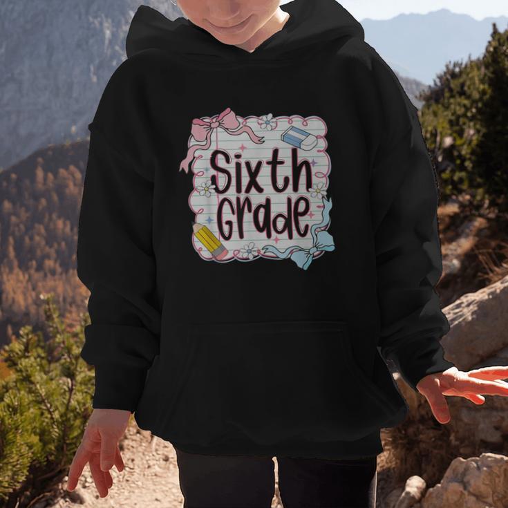 Sixth Grade Back To School For Girls Pink Notebook Graphic Kid Hoodie