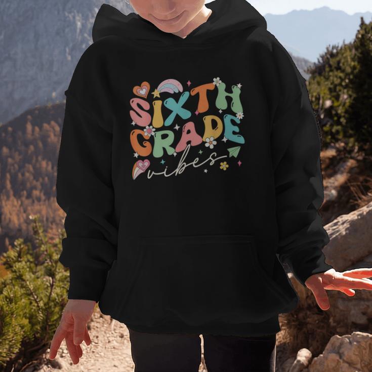 Sixth Grade Vibes 6th Grade Team Groovy Back To School Graphic Kid Hoodie Sixth Grade Vibes 6th Grade Team Groovy Back To School Graphic Kid Hoodie
