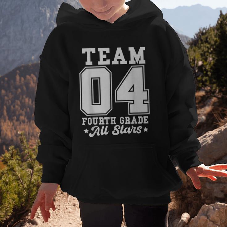 Team 4th Grade All-Stars Back To School Sports Jersey Graphic Kid Hoodie Team 4th Grade All-Stars Back To School Sports Jersey Graphic Kid Hoodie