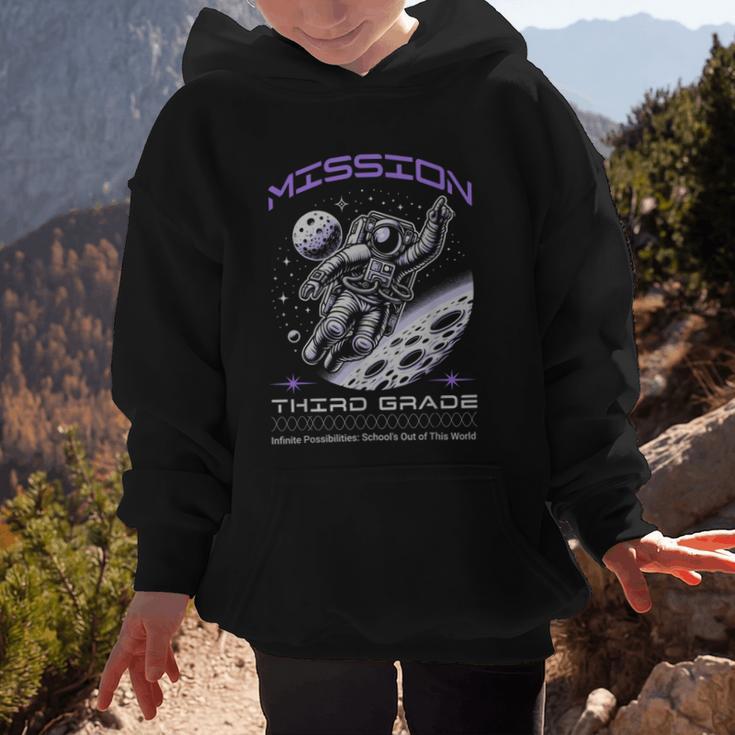 Third Grade Back To School Space Rocket Astronaut Graphic Kid Hoodie Third Grade Back To School Space Rocket Astronaut Graphic Kid Hoodie