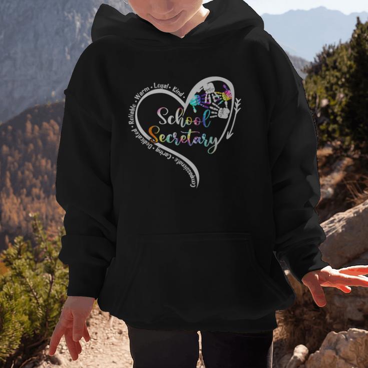 Tie Dye Heart School Secretary Life Tee Cute Back To School Graphic Kid Hoodie