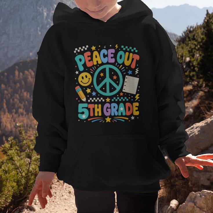 Women's Peace Out 5th Grade Retro Back To School Students Graphic Kid Hoodie Women's Peace Out 5th Grade Retro Back To School Students Graphic Kid Hoodie
