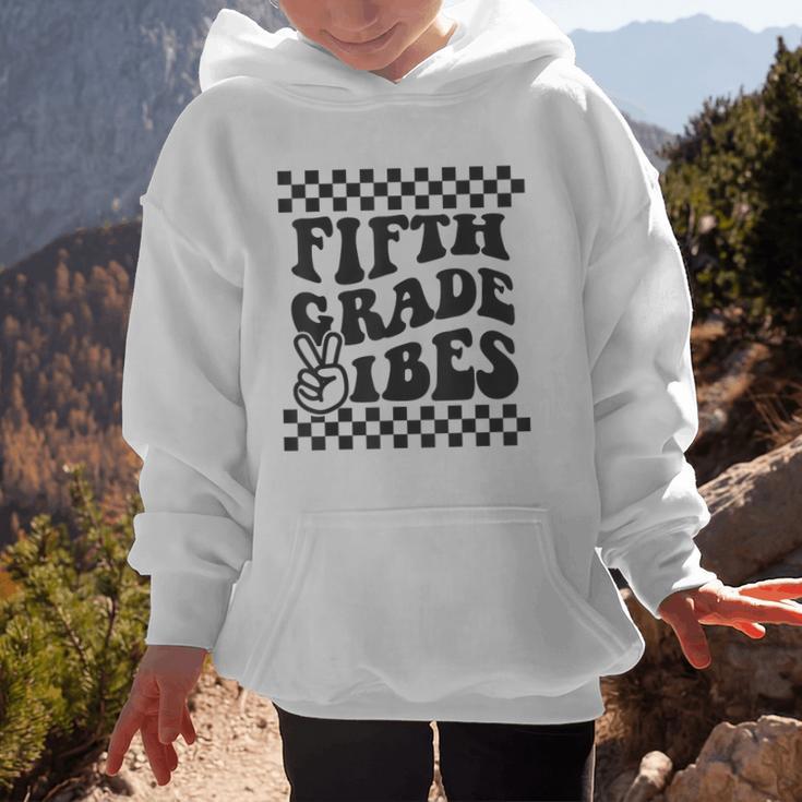 1st Day Of 5th Grade Vibes Retro Girls Back To School Boys Graphic Kid Hoodie