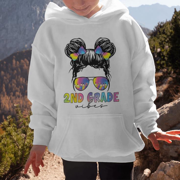 2nd Grade Vibes Messy Hair Bun Girl Back To School First Day Graphic Kid Hoodie 2nd Grade Vibes Messy Hair Bun Girl Back To School First Day Graphic Kid Hoodie