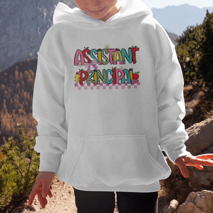 Assistant Principal Coquette Bow Pencil Cute Back To School Graphic Kid Hoodie