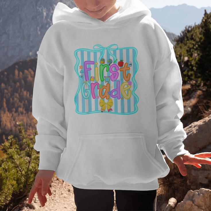 Back To School First Grade For Teen Girls Bow 1st Grade Kids Graphic Kid Hoodie Back To School First Grade For Teen Girls Bow 1st Grade Kids Graphic Kid Hoodie