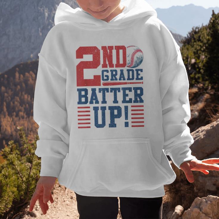 Baseball Second Grade Back To School 2nd Grade Batter Up Graphic Kid Hoodie