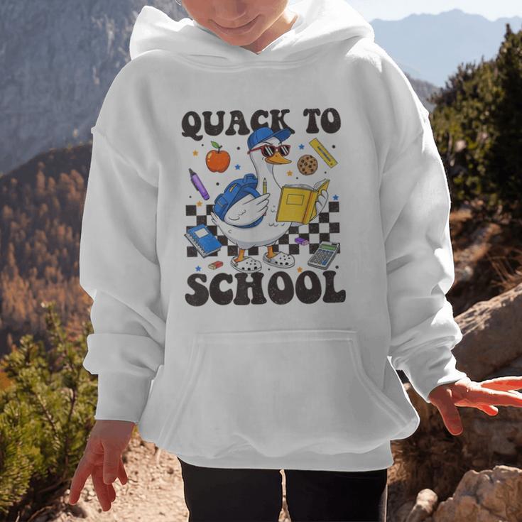 Boys Kid Back To School Goose Quackers Quack To School Graphic Kid Hoodie