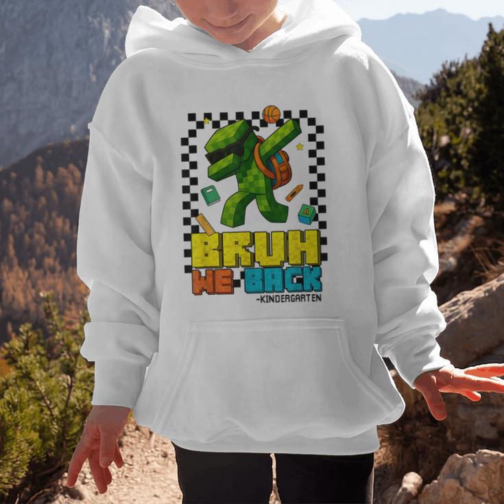 Bruh We Back Kindergarten Back To School Gamer Dabbing Boy Graphic Kid Hoodie