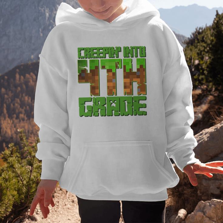 Creepin’ Into 4th Grade Kids Boy Gamer Pixel Back To School Performance Graphic Kid Hoodie