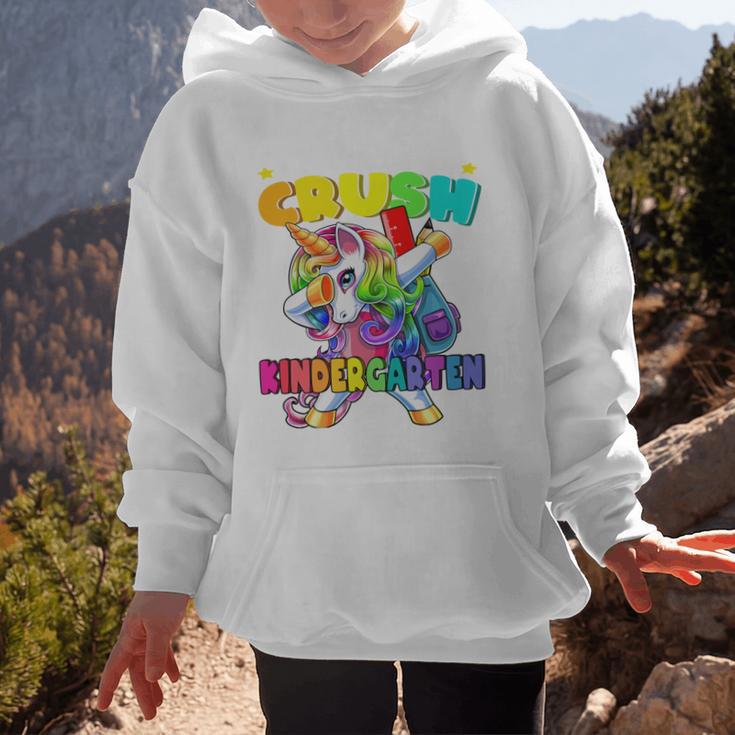 Crush Kindergarten Dabbing Unicorn Back To School Girls Performance Graphic Kid Hoodie Crush Kindergarten Dabbing Unicorn Back To School Girls Performance Graphic Kid Hoodie