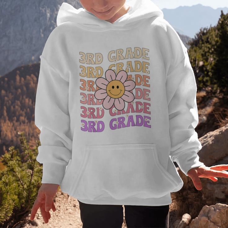 Groovy 3rd Grade Back To School Retro Groovy Third Grade Graphic Kid Hoodie