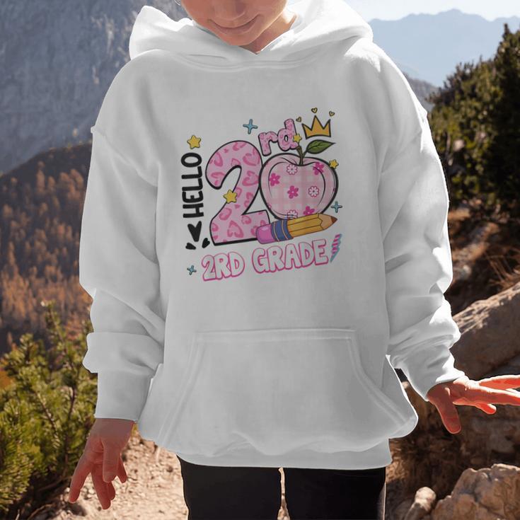 Hello Second 2nd Grade Leopard Tie Dye Girl Back To School Graphic Kid Hoodie