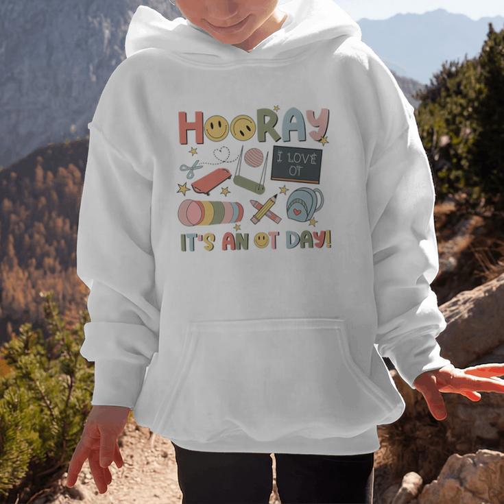 Hooray It’s An OT Day Occupational Therapy Back To School Premium Tri-Blend Graphic Kid Hoodie