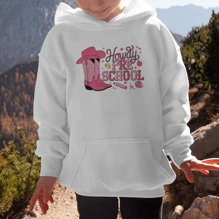 Howdy Preschool Back To School Western Cowboy Cowgirls Pre-K Graphic Kid Hoodie Howdy Preschool Back To School Western Cowboy Cowgirls Pre-K Graphic Kid Hoodie