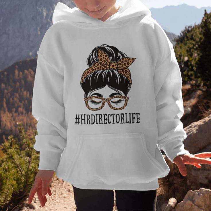 HR Director Leopard Messy Bun Appreciation Back To School Performance Graphic Kid Hoodie HR Director Leopard Messy Bun Appreciation Back To School Performance Graphic Kid Hoodie