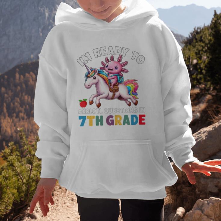I'm Ready To Axolotl Questions In 7th Grade Back To School Premium Tri-Blend Graphic Kid Hoodie I'm Ready To Axolotl Questions In 7th Grade Back To School Premium Tri-Blend Graphic Kid Hoodie
