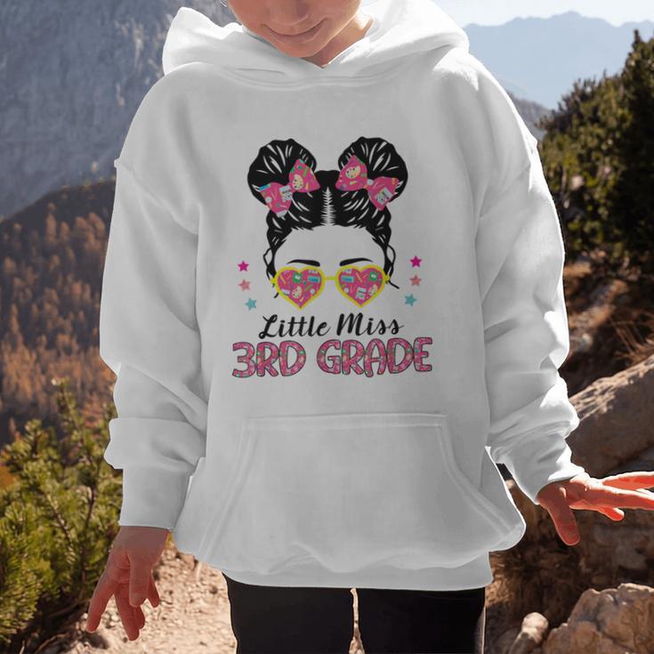 Little Miss 3rd Grade Messy Bun Back To School Graphic Kid Hoodie Little Miss 3rd Grade Messy Bun Back To School Graphic Kid Hoodie
