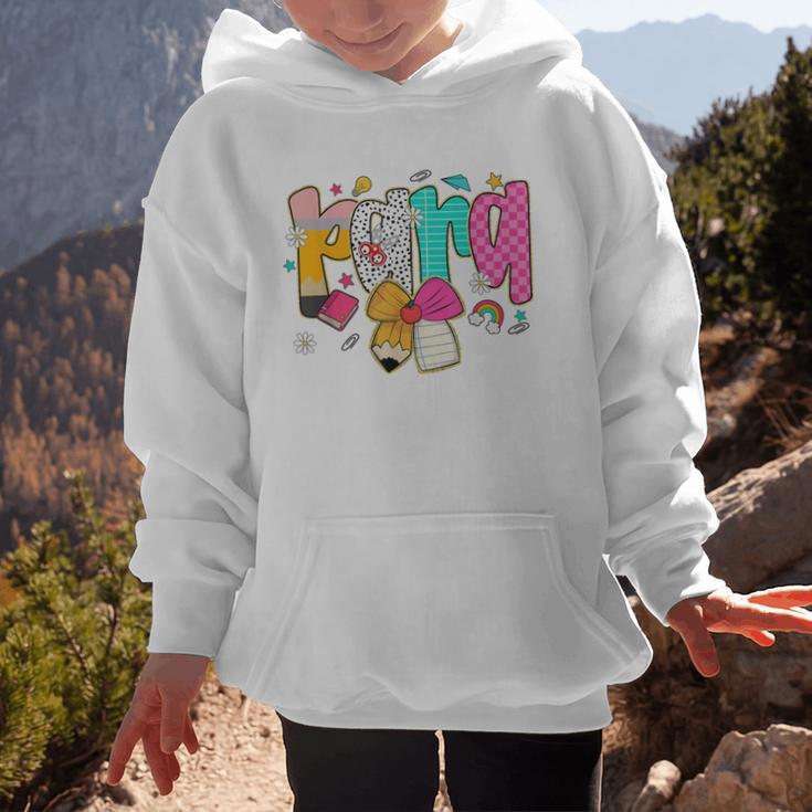 Para Paraprofessional Coquette First Day Back To School Graphic Kid Hoodie