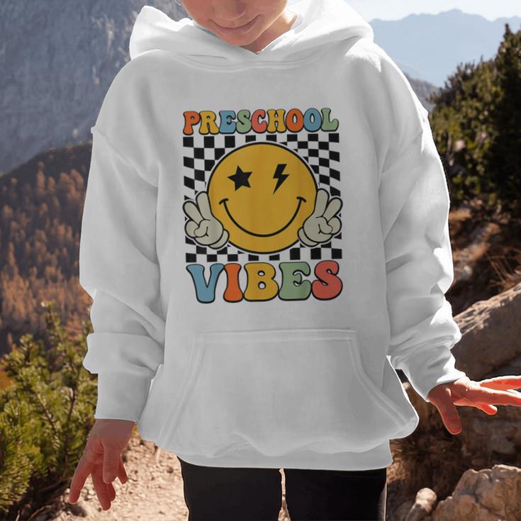 Preschool Vibes Retro Groovy Back To School Pre-K Graphic Kid Hoodie Preschool Vibes Retro Groovy Back To School Pre-K Graphic Kid Hoodie