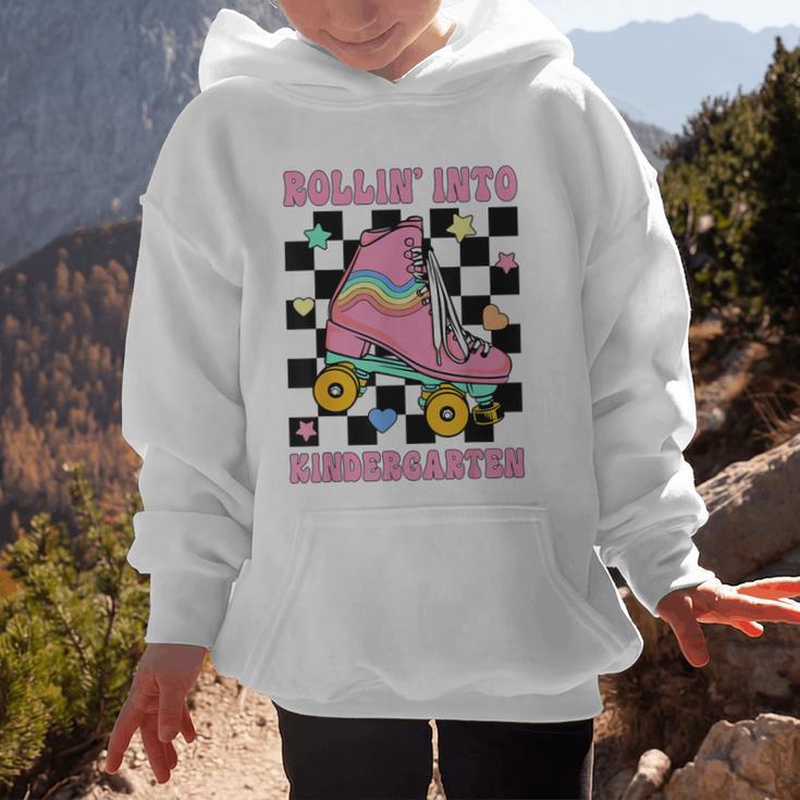 Rolling Into Kindergarten Roller Skating Girl Back To School Graphic Kid Hoodie Rolling Into Kindergarten Roller Skating Girl Back To School Graphic Kid Hoodie