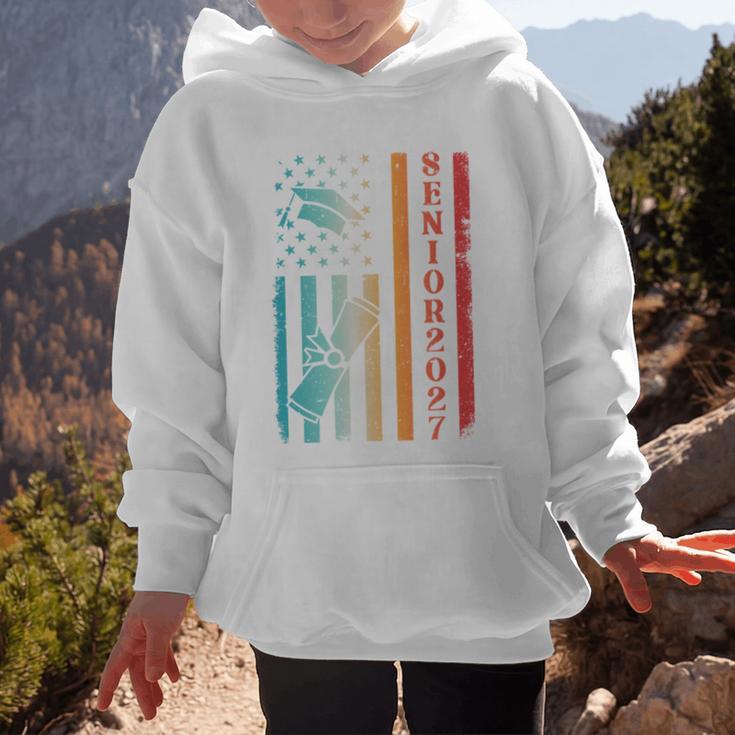 Senior 2027 Class Of 2027 Graduation USA Flag Back To School Performance Graphic Kid Hoodie Senior 2027 Class Of 2027 Graduation USA Flag Back To School Performance Graphic Kid Hoodie