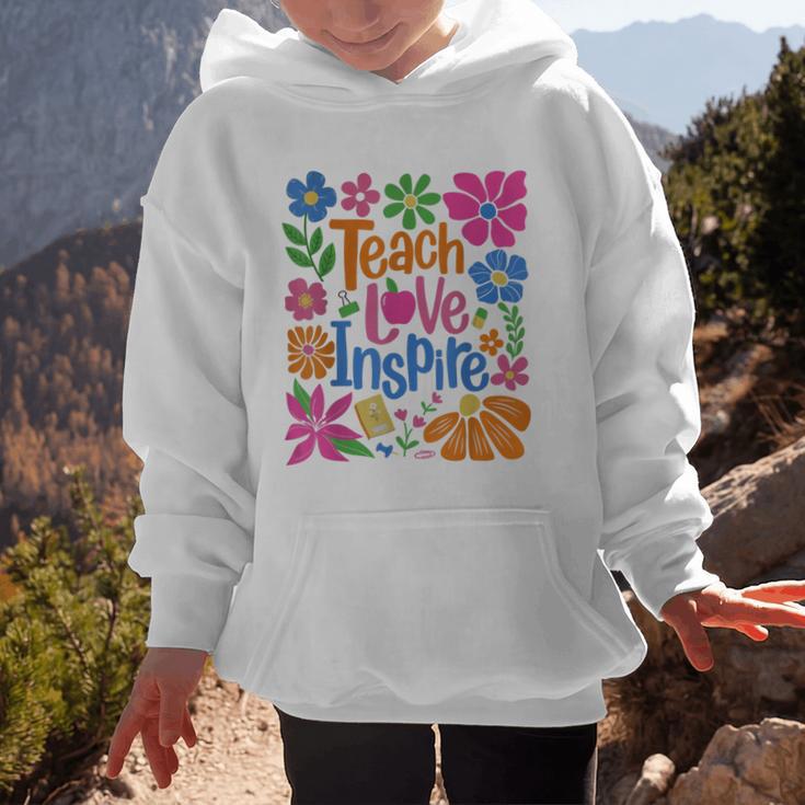 Teach Love Inspire Back To School Graphic Kid Hoodie Teach Love Inspire Back To School Graphic Kid Hoodie