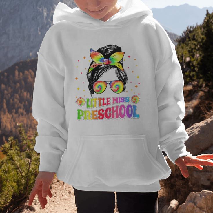 Women's Little Miss Preschool Messy Bun Tie Dye Back To School Girls Graphic Kid Hoodie Women's Little Miss Preschool Messy Bun Tie Dye Back To School Girls Graphic Kid Hoodie