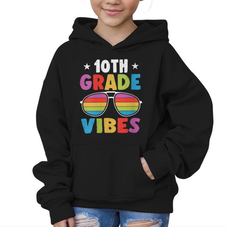10th Grade Back To School Sunglasses Vibes Retro First Day Graphic Kid Hoodie