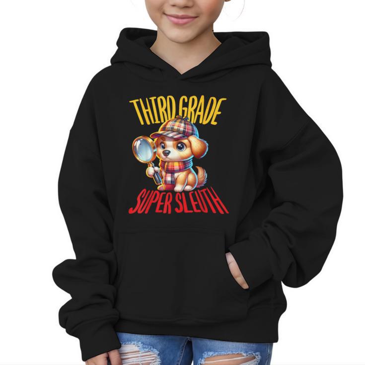 3rd Grade Super Sleuth Dog Detective Back To School Kids Graphic Kid Hoodie