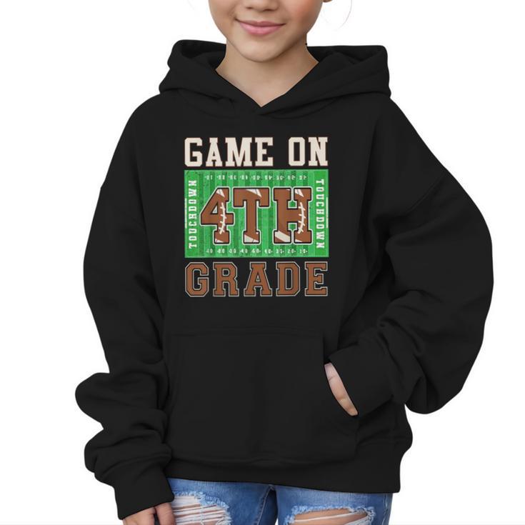 4th Grade Boys Kids Football Back To School Fourth Grade Graphic Kid Hoodie