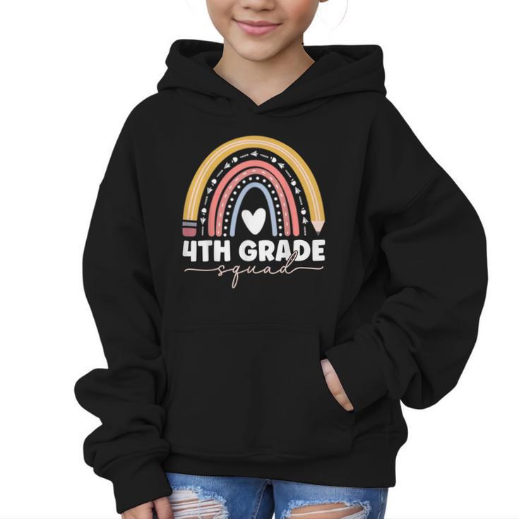 4th Grade Squad Rainbow Back To School Graphic Kid Hoodie