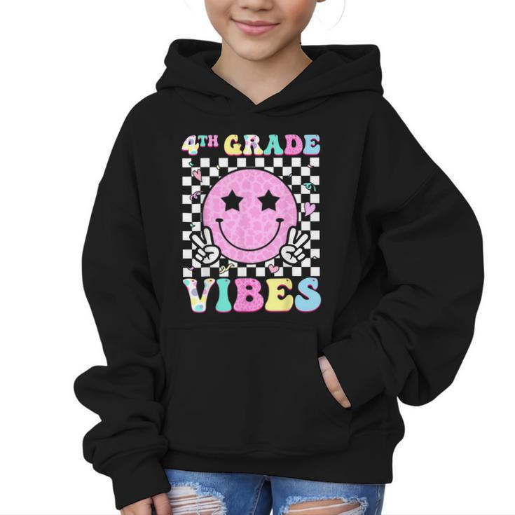 4th Grade Vibes Groovy Back To School Fourth Grade Girls Kid Graphic Kid Hoodie