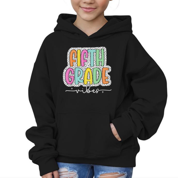 5th Fifth Grade Vibes Back To School Dalmatian Dots Graphic Kid Hoodie