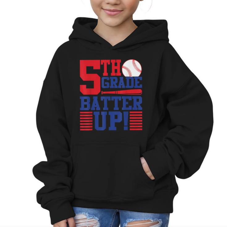 5th Grade Batter Up Back To School Fifth Grade Baseball Boys Graphic Kid Hoodie