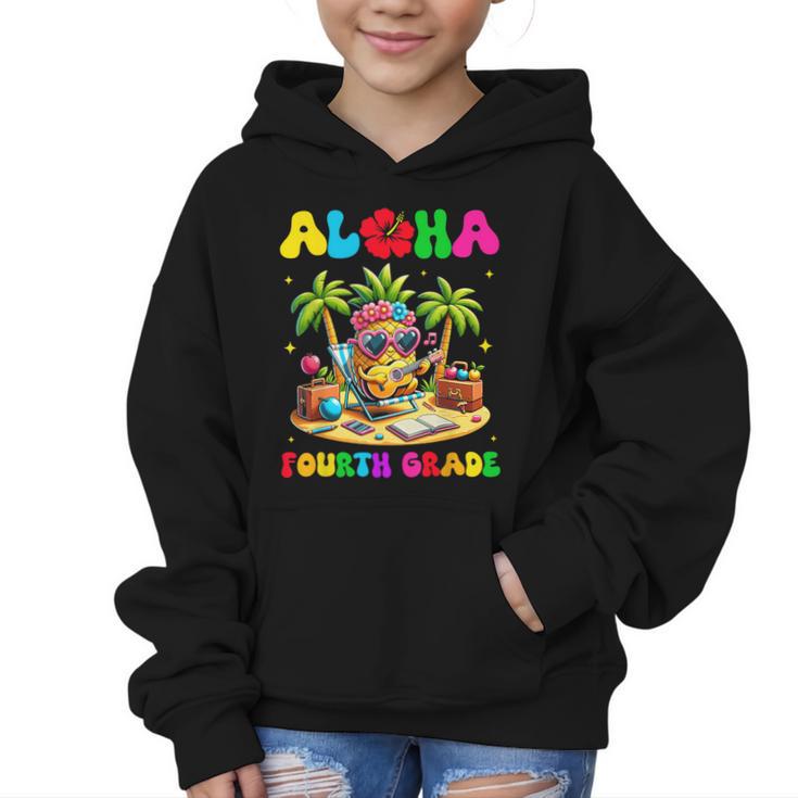 Aloha Fourth Grade Pineapple Hawaii Back To School Kids Girl Graphic Kid Hoodie