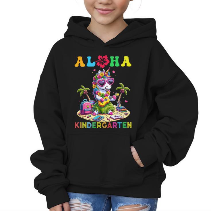 Aloha Kindergarten Unicorn Hawaii Back To School Kids Girl Graphic Kid Hoodie