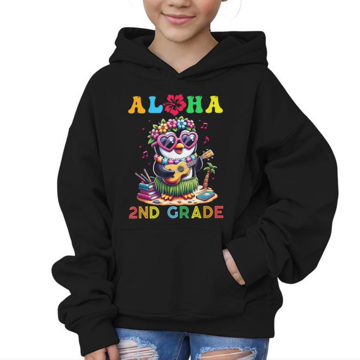 Aloha Second Grade Penguin Hawaii Back To School Kids Girl Graphic Kid Hoodie