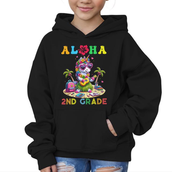 Aloha Second Grade Unicorn Hawaii Back To School Kids Girl Graphic Kid Hoodie
