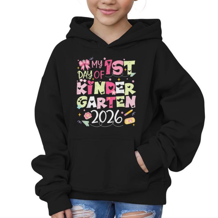 Back To School My 1st Day Of Kindergarten 2026 Bow Graphic Kid Hoodie